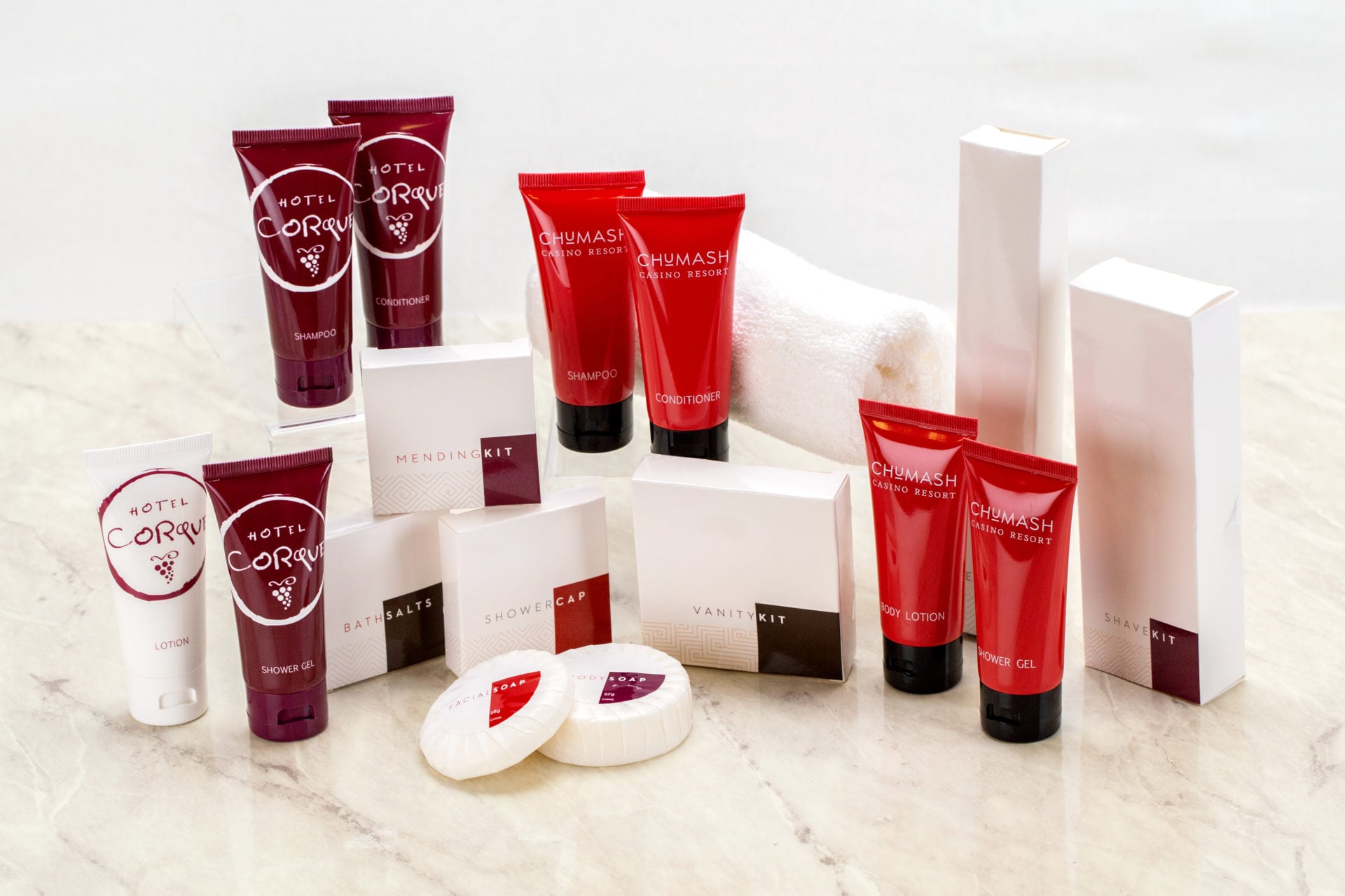 Image of Hotel Corque toiletries customized by Silver Lining Amenities